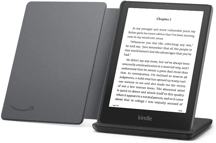 Kindle Paperwhite Signature Edition Essentials Bundle including Kindle Paperwhite Signature Edition (32 GB), Fabric Cover – Black, and Wireless Charging Dock