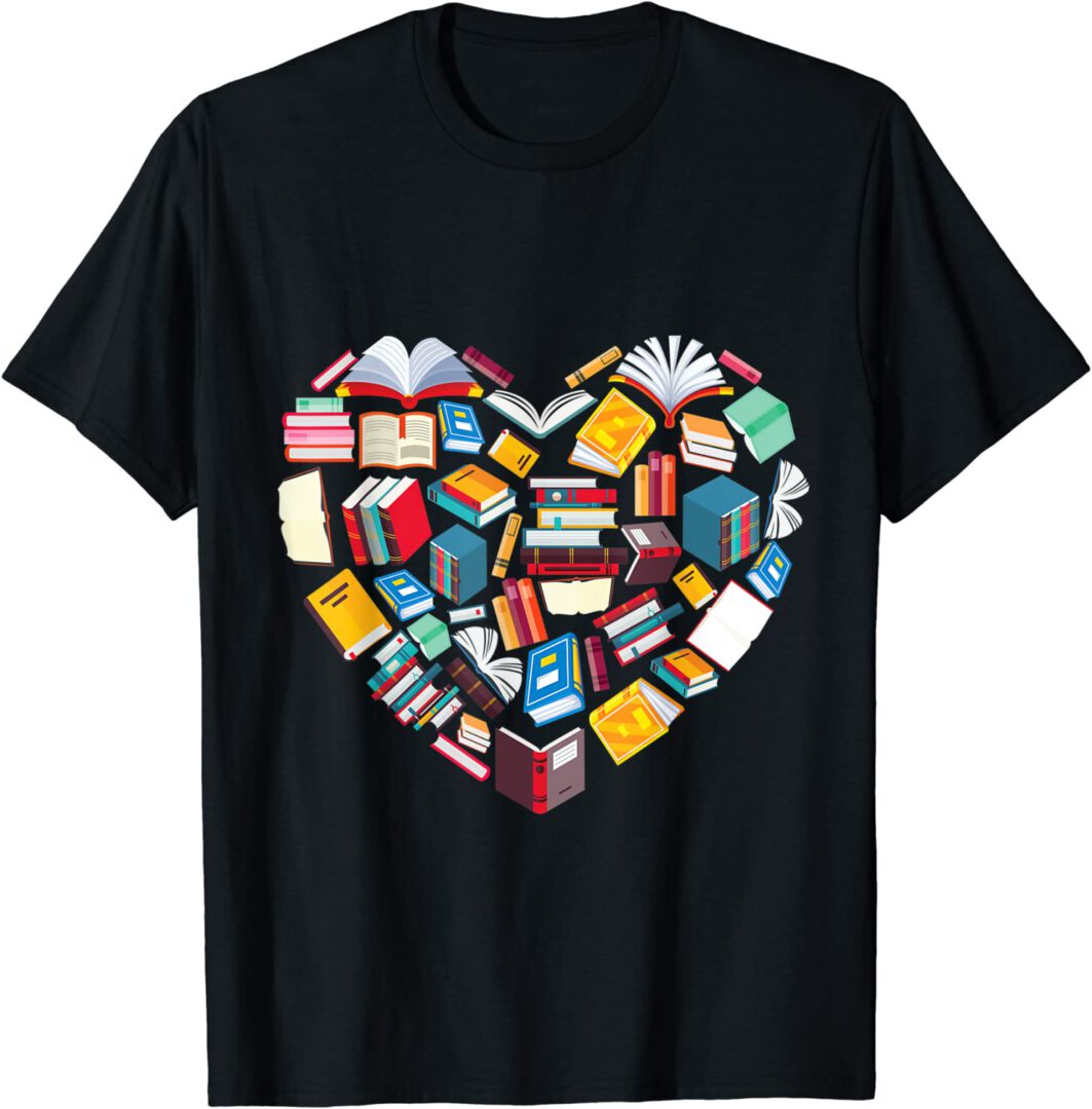 Book Lover Heart Shape reading club Librarian Library gifts T-Shirt