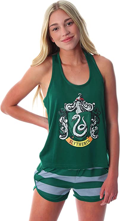 Harry Potter Women’s Hogwarts House Crest Racerback Tank and Shorts Pajama Lounge Set