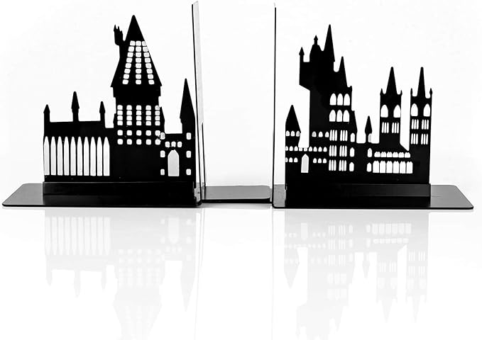 Seven20 Harry Potter Hogwarts Castle Metal Bookends | Die Cut Metal Bookends with Hogwarts Castle Silhouette