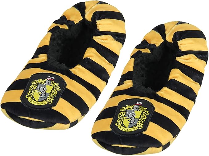 Harry Potter Slippers Hufflepuff House Crest Slipper Socks With No-Slip Sole