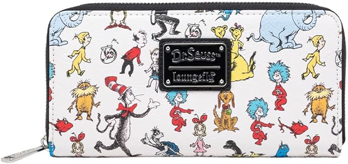 Loungefly x Dr. Seuss Wallet Multi Character All Over Print Zip Around