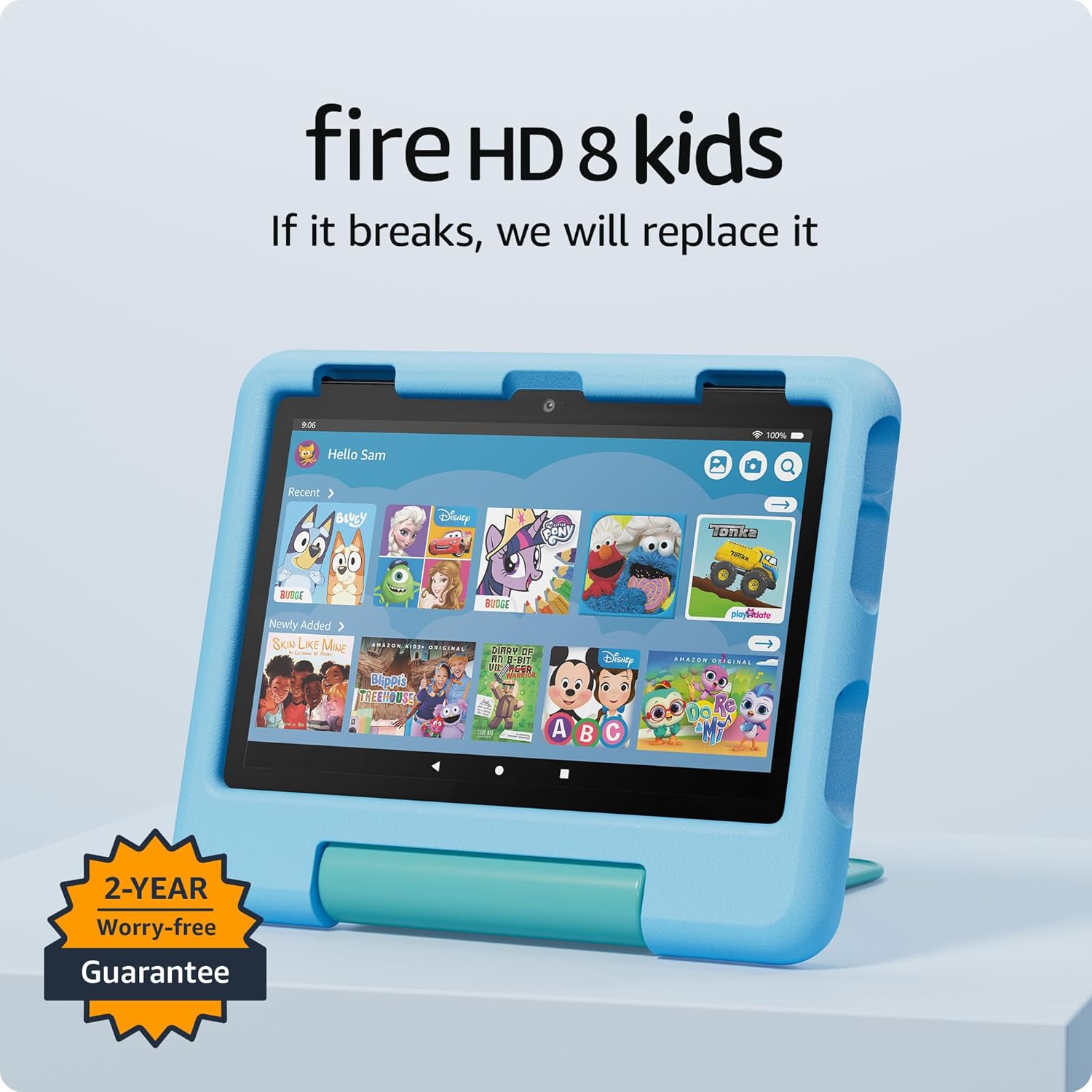 Fire HD 8 Kids Edition (2024)New Amazon Fire HD 8 Kids tablet, ages 3-7 | 3GB memory, ad-free content with parental controls included, 13-hr battery, 32GB, Blue, (2024 release)