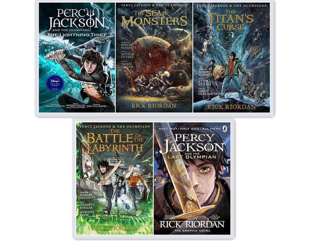 Percy Jackson and the Olympians: The Graphic Novel 5 Books Set – The Lightning Thief, The Sea of Monsters, The Titan’s Curse, The Battle of the Labyrinth, The Last Olympian